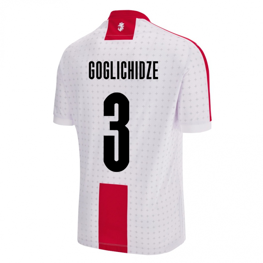 Niño Fútbol Camiseta Georgia Saba Goglichidze #3 Blanco 1ª Equipación 24-26