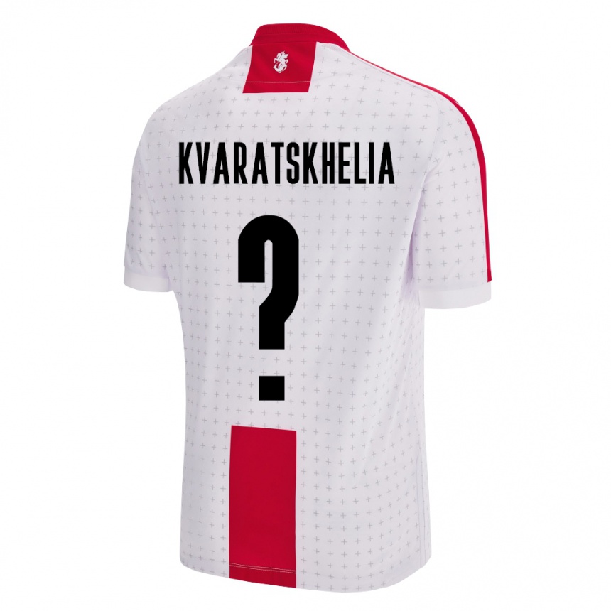 Niño Fútbol Camiseta Georgia Lasha Kvaratskhelia #0 Blanco 1ª Equipación 24-26