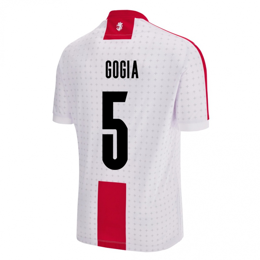 Niño Fútbol Camiseta Georgia Gigi Gogia #5 Blanco 1ª Equipación 24-26