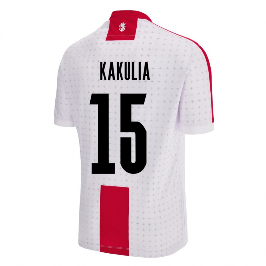 Niño Fútbol Camiseta Georgia Giorgi Kakulia #15 Blanco 1ª Equipación 24-26