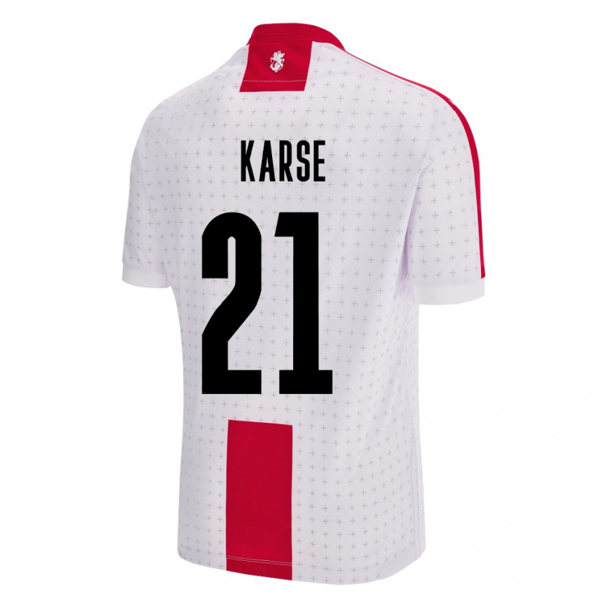 Niño Fútbol Camiseta Georgia Karse #21 Blanco 1ª Equipación 24-26