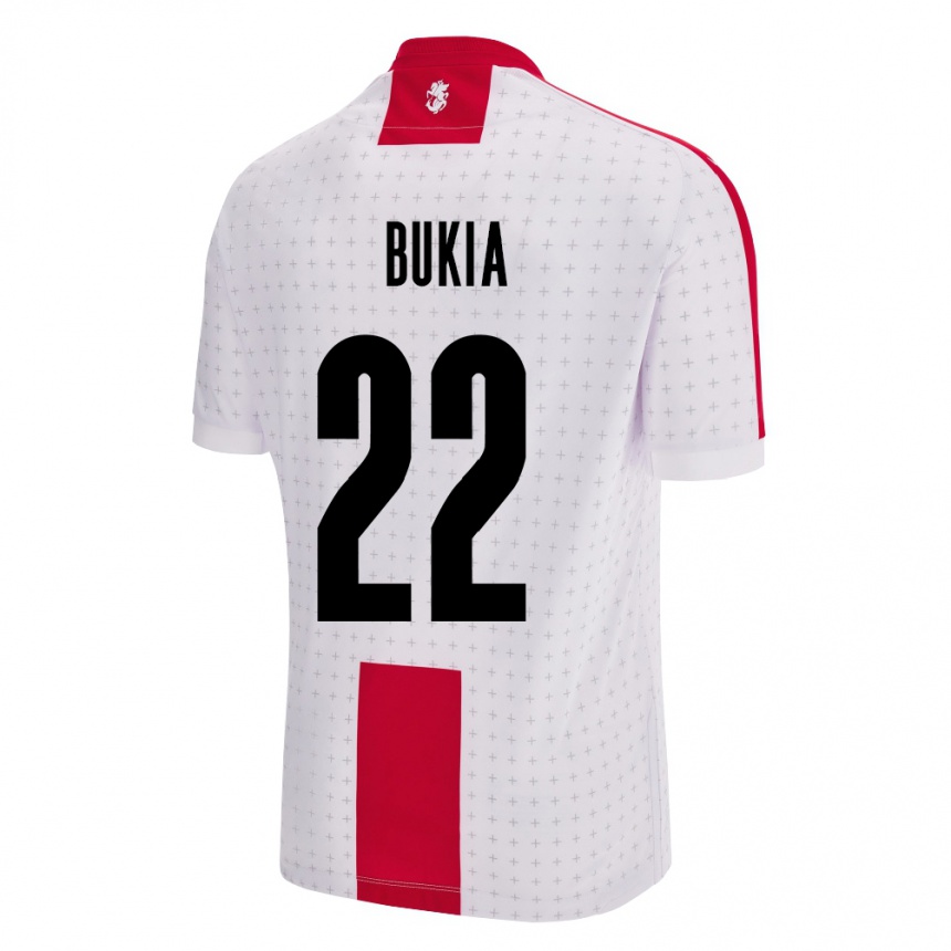 Niño Fútbol Camiseta Georgia Davit Bukia #22 Blanco 1ª Equipación 24-26