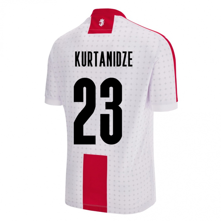 Niño Fútbol Camiseta Georgia Revaz Kurtanidze #23 Blanco 1ª Equipación 24-26