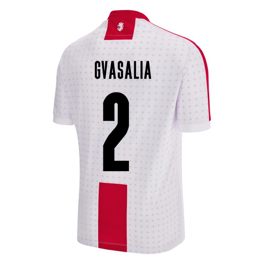 Niño Fútbol Camiseta Georgia Giorgi Gvasalia #2 Blanco 1ª Equipación 24-26