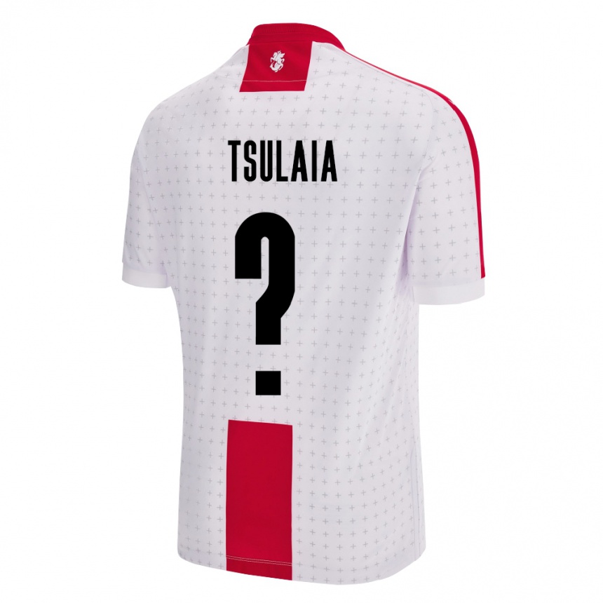 Niño Fútbol Camiseta Georgia Luka Tsulaia #0 Blanco 1ª Equipación 24-26