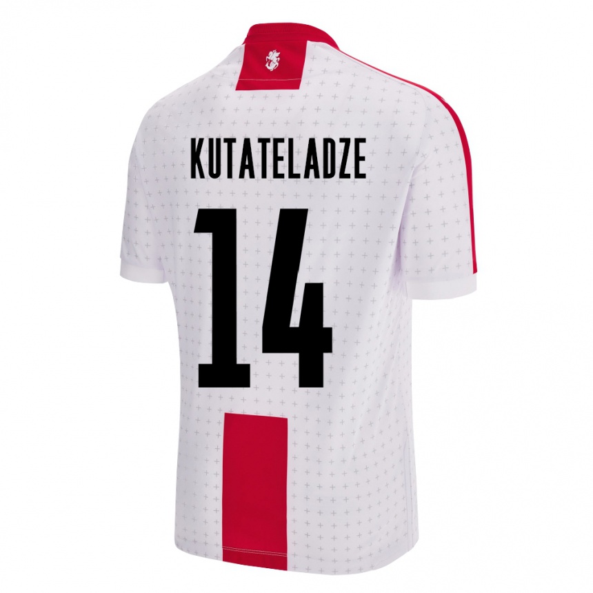 Niño Fútbol Camiseta Georgia Alexandre Kutateladze #14 Blanco 1ª Equipación 24-26