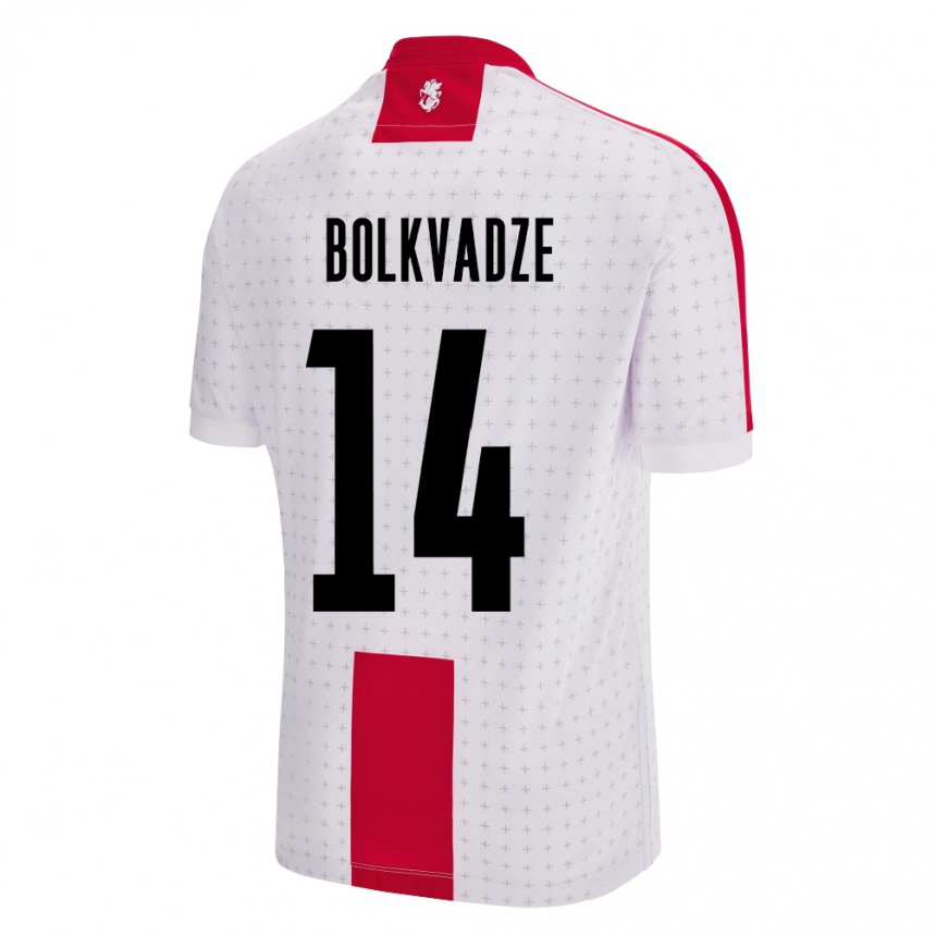 Niño Fútbol Camiseta Georgia Anastasia Bolkvadze #14 Blanco 1ª Equipación 24-26