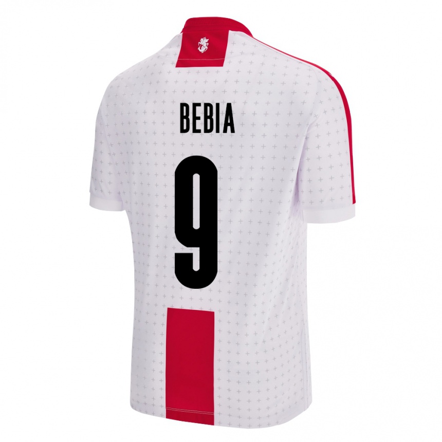 Niño Fútbol Camiseta Georgia Maiko Bebia #9 Blanco 1ª Equipación 24-26