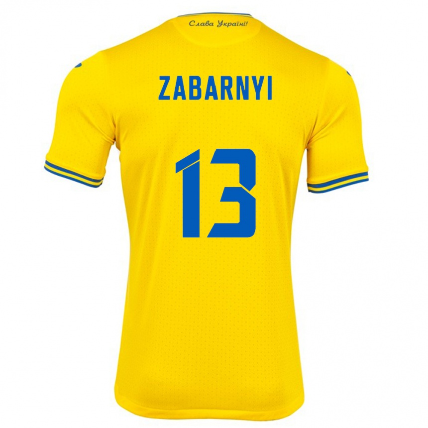 Niño Fútbol Camiseta Ucrania Ilya Zabarnyi #13 Amarillo 1ª Equipación 24-26