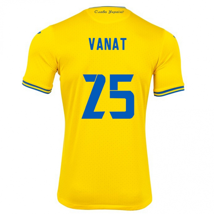 Niño Fútbol Camiseta Ucrania Vladyslav Vanat #25 Amarillo 1ª Equipación 24-26