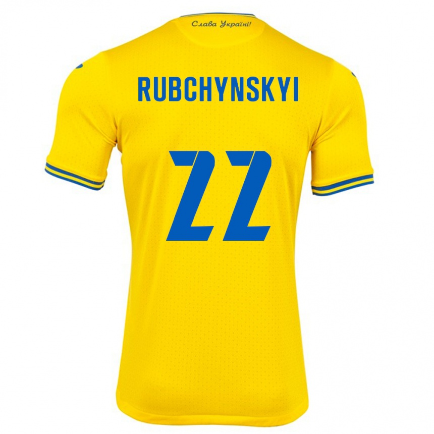 Niño Fútbol Camiseta Ucrania Valentyn Rubchynskyi #22 Amarillo 1ª Equipación 24-26