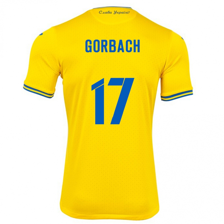 Niño Fútbol Camiseta Ucrania Igor Gorbach #17 Amarillo 1ª Equipación 24-26