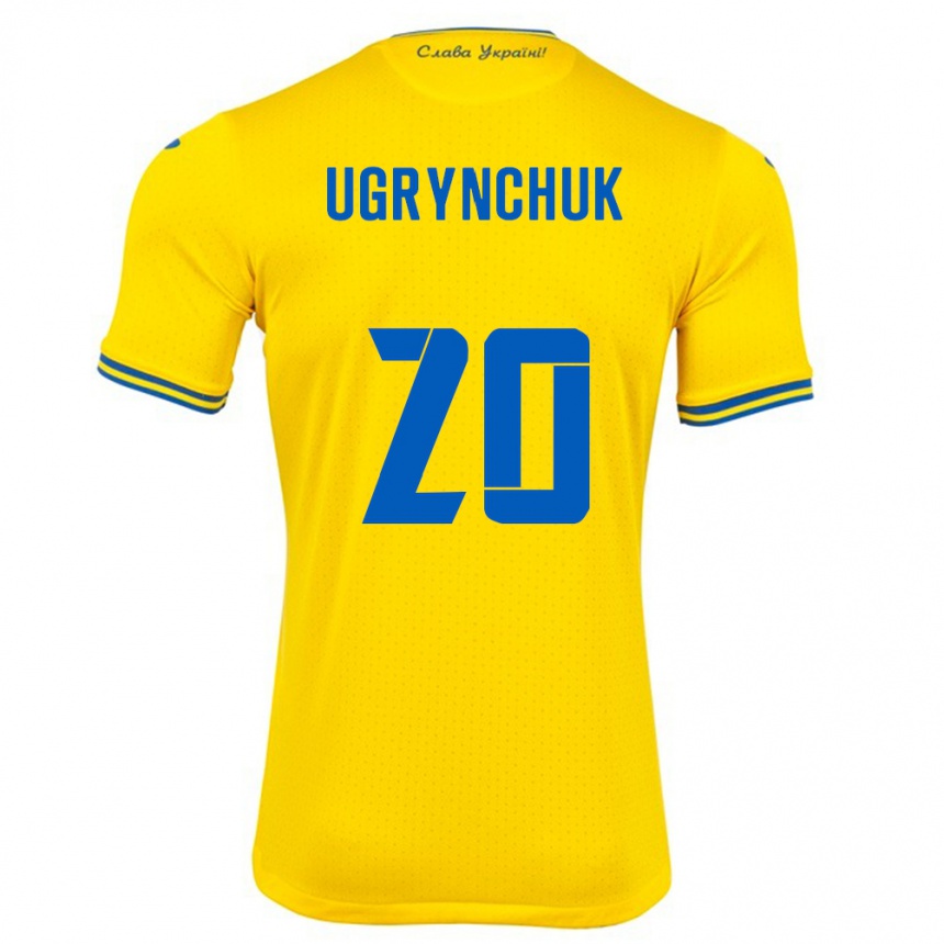 Niño Fútbol Camiseta Ucrania Artem Ugrynchuk #20 Amarillo 1ª Equipación 24-26