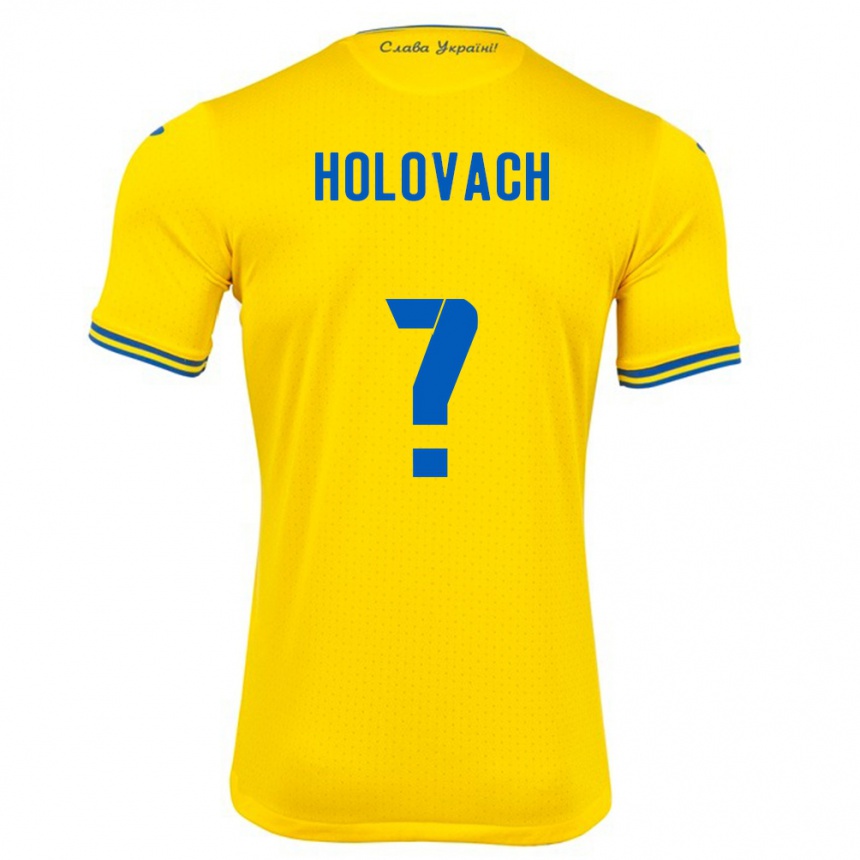 Niño Fútbol Camiseta Ucrania Viktoriya Holovach #0 Amarillo 1ª Equipación 24-26