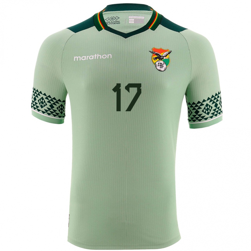 Niño Fútbol Camiseta Bolivia José Flores #17 Verde Claro 1ª Equipación 24-26