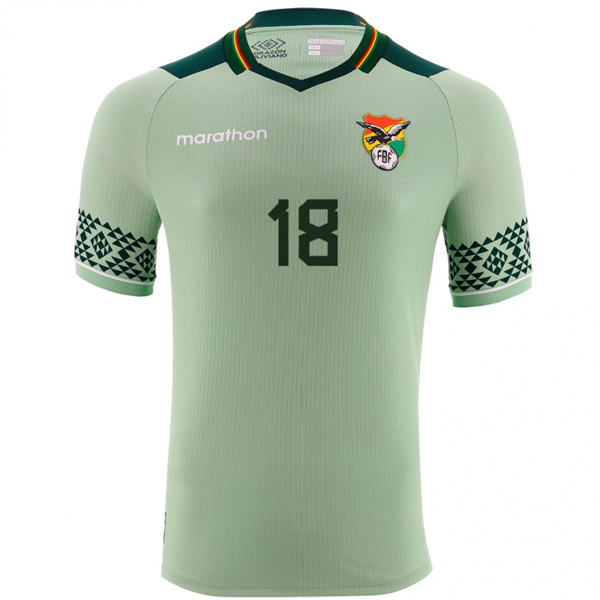 Niño Fútbol Camiseta Bolivia Rodrigo Ramallo #18 Verde Claro 1ª Equipación 24-26