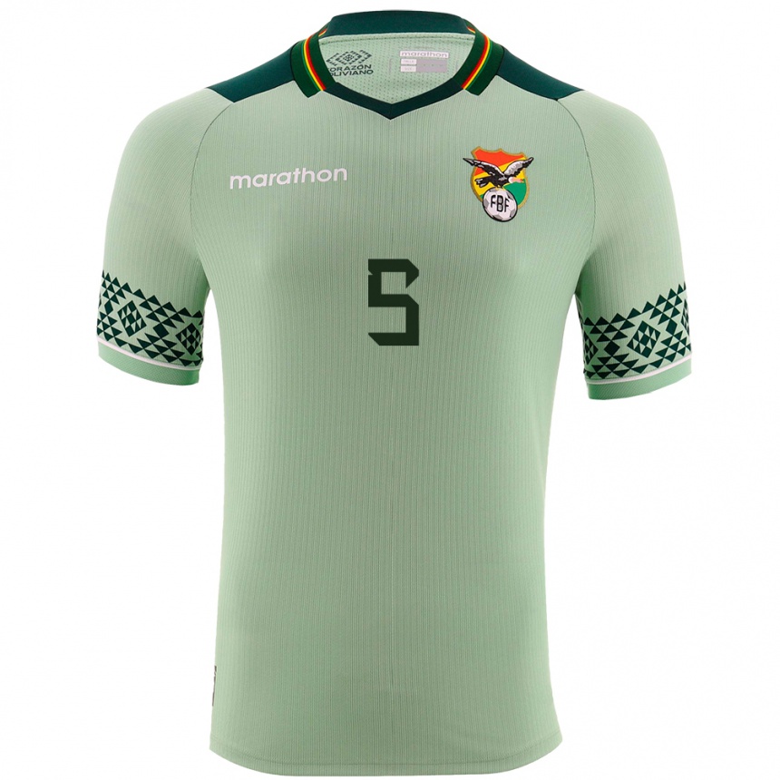 Niño Fútbol Camiseta Bolivia Ervin Vaca #5 Verde Claro 1ª Equipación 24-26