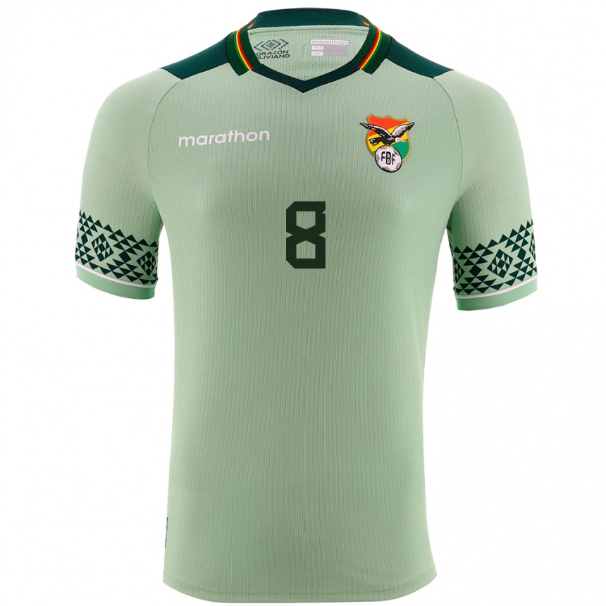 Niño Fútbol Camiseta Bolivia Jaume Cuéllar #8 Verde Claro 1ª Equipación 24-26