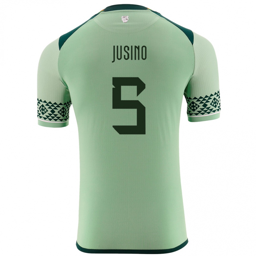 Niño Fútbol Camiseta Bolivia Adrián Jusino #5 Verde Claro 1ª Equipación 24-26