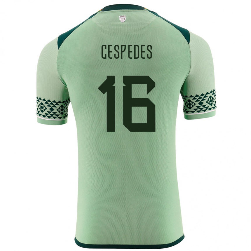 Niño Fútbol Camiseta Bolivia Boris Céspedes #16 Verde Claro 1ª Equipación 24-26