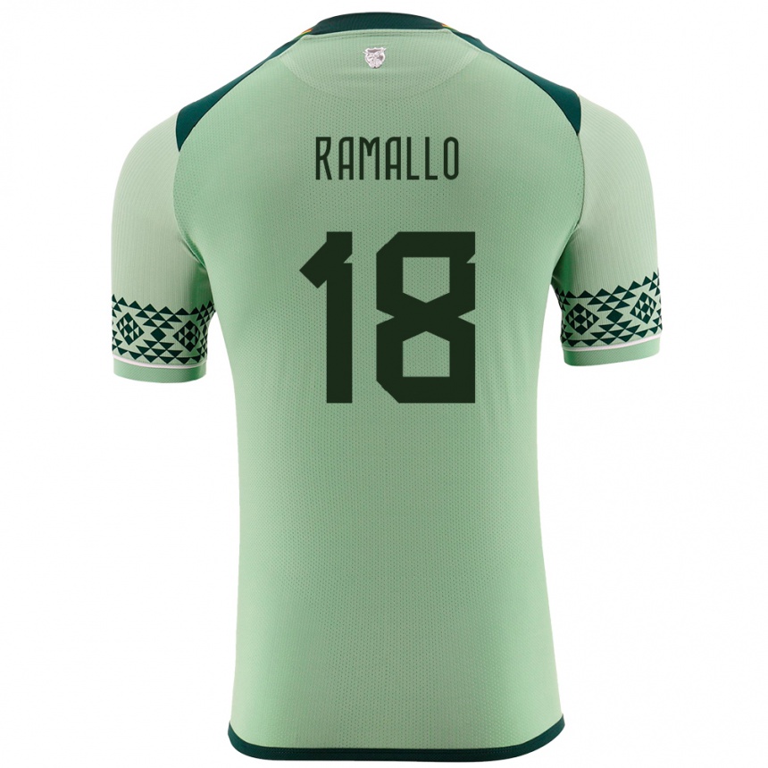 Niño Fútbol Camiseta Bolivia Rodrigo Ramallo #18 Verde Claro 1ª Equipación 24-26