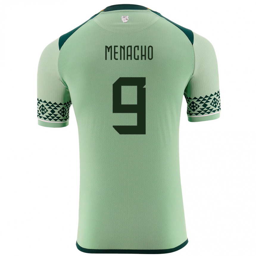 Niño Fútbol Camiseta Bolivia Cesar Menacho #9 Verde Claro 1ª Equipación 24-26