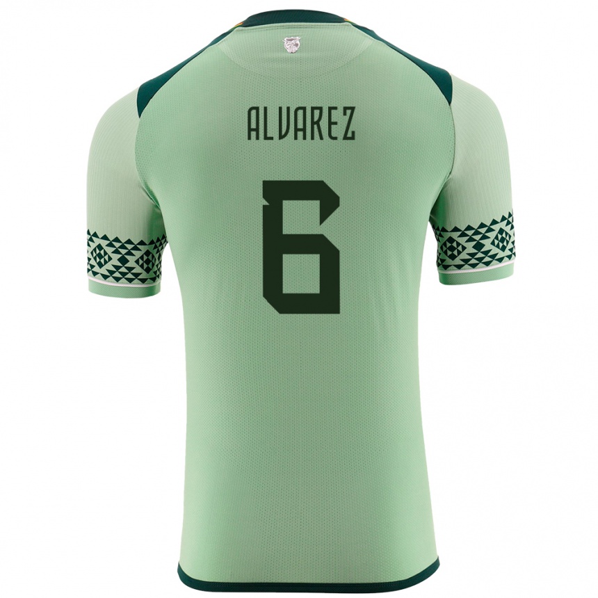 Niño Fútbol Camiseta Bolivia Eduardo Álvarez #6 Verde Claro 1ª Equipación 24-26