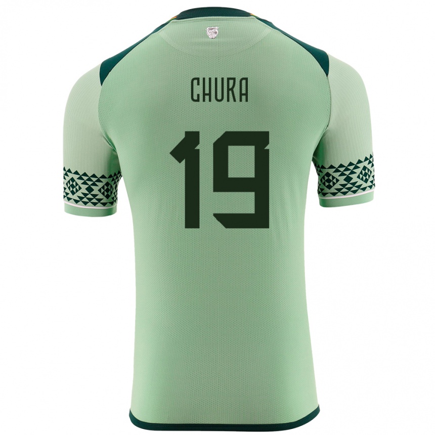 Niño Fútbol Camiseta Bolivia Jeyson Chura #19 Verde Claro 1ª Equipación 24-26