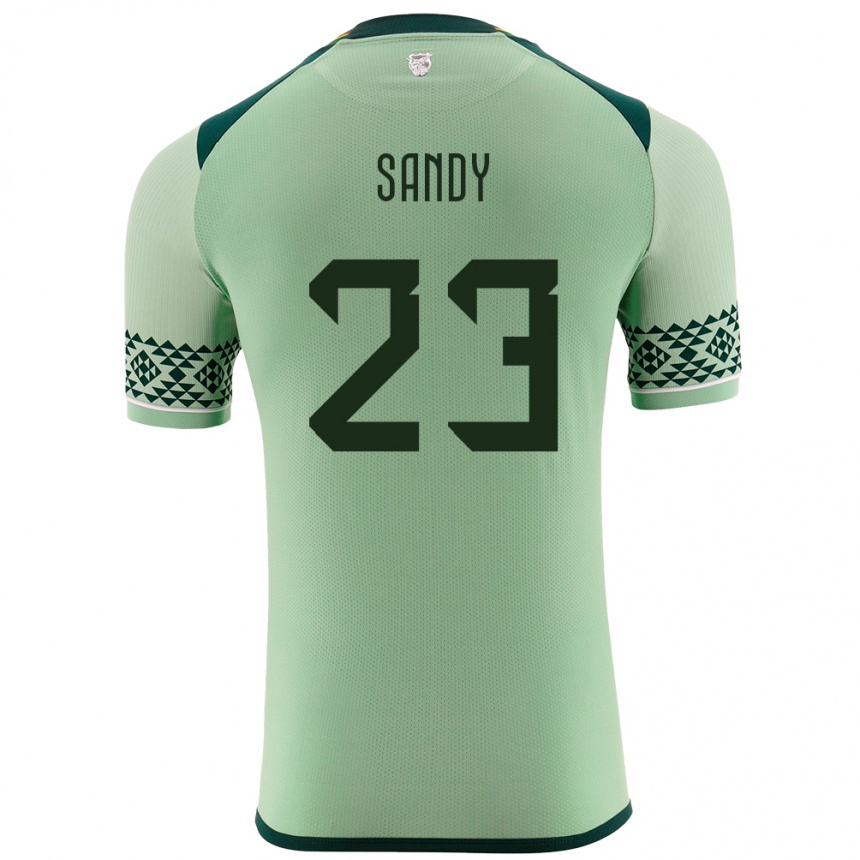 Niño Fútbol Camiseta Bolivia Daniel Sandy #23 Verde Claro 1ª Equipación 24-26