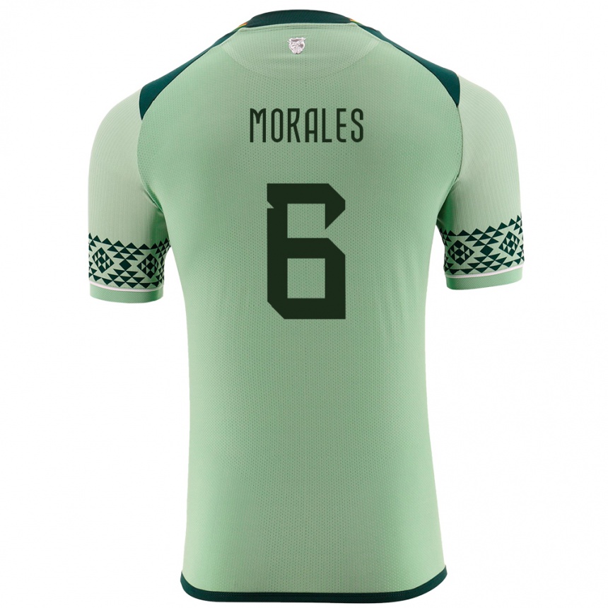 Niño Fútbol Camiseta Bolivia Efraín Morales #6 Verde Claro 1ª Equipación 24-26