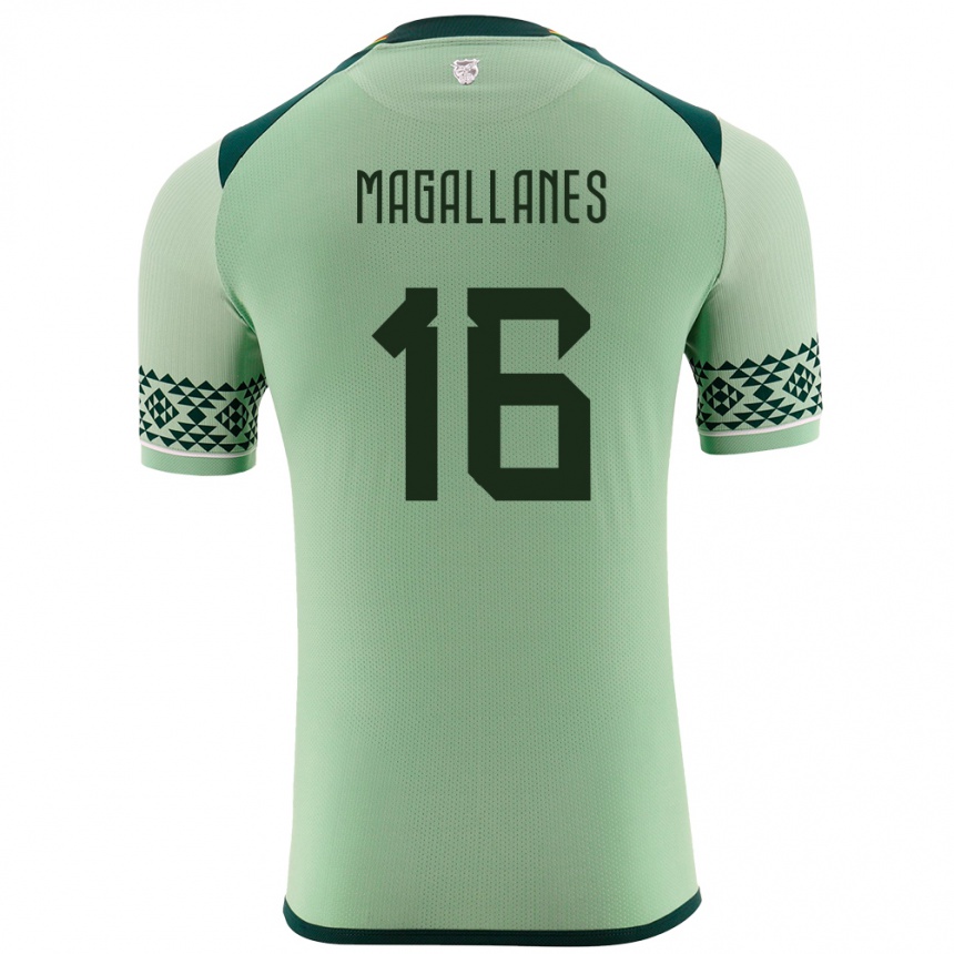 Niño Fútbol Camiseta Bolivia Juan Magallanes #16 Verde Claro 1ª Equipación 24-26