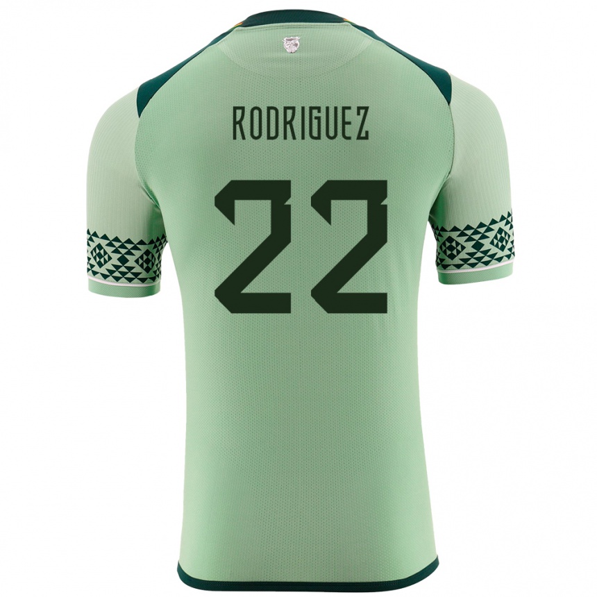 Niño Fútbol Camiseta Bolivia Carlitos Rodriguez #22 Verde Claro 1ª Equipación 24-26