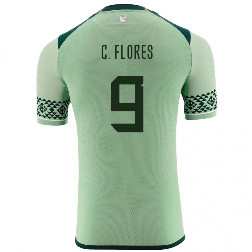 Niño Fútbol Camiseta Bolivia Cesar Flores #9 Verde Claro 1ª Equipación 24-26