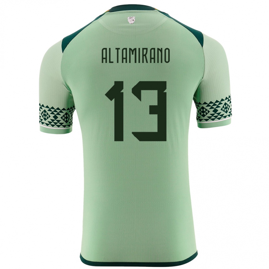 Niño Fútbol Camiseta Bolivia Sebastian Altamirano #13 Verde Claro 1ª Equipación 24-26