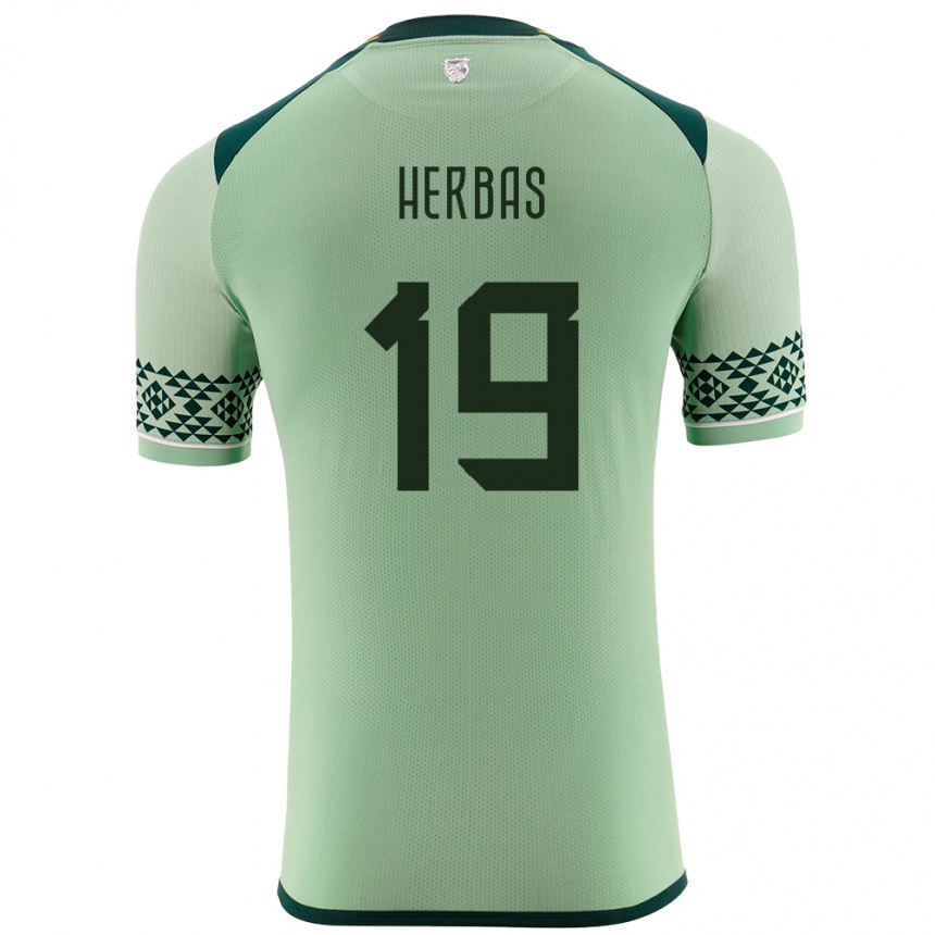 Niño Fútbol Camiseta Bolivia Alan Herbas #19 Verde Claro 1ª Equipación 24-26