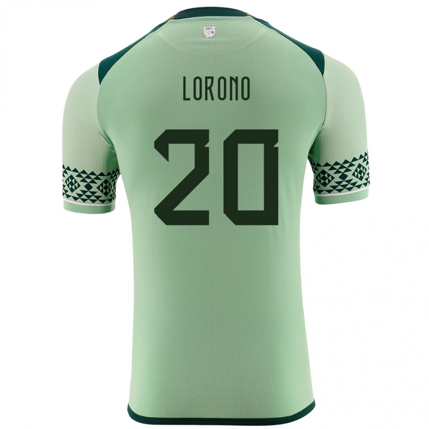 Niño Fútbol Camiseta Bolivia Bernardo Loroño #20 Verde Claro 1ª Equipación 24-26