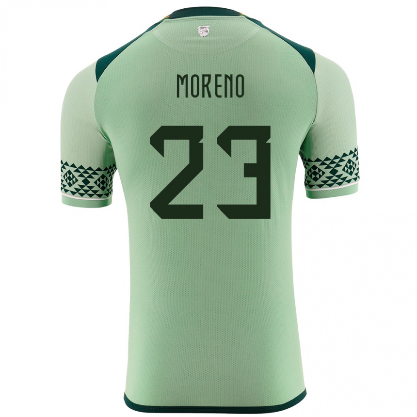 Niño Fútbol Camiseta Bolivia Leonel Moreno #23 Verde Claro 1ª Equipación 24-26