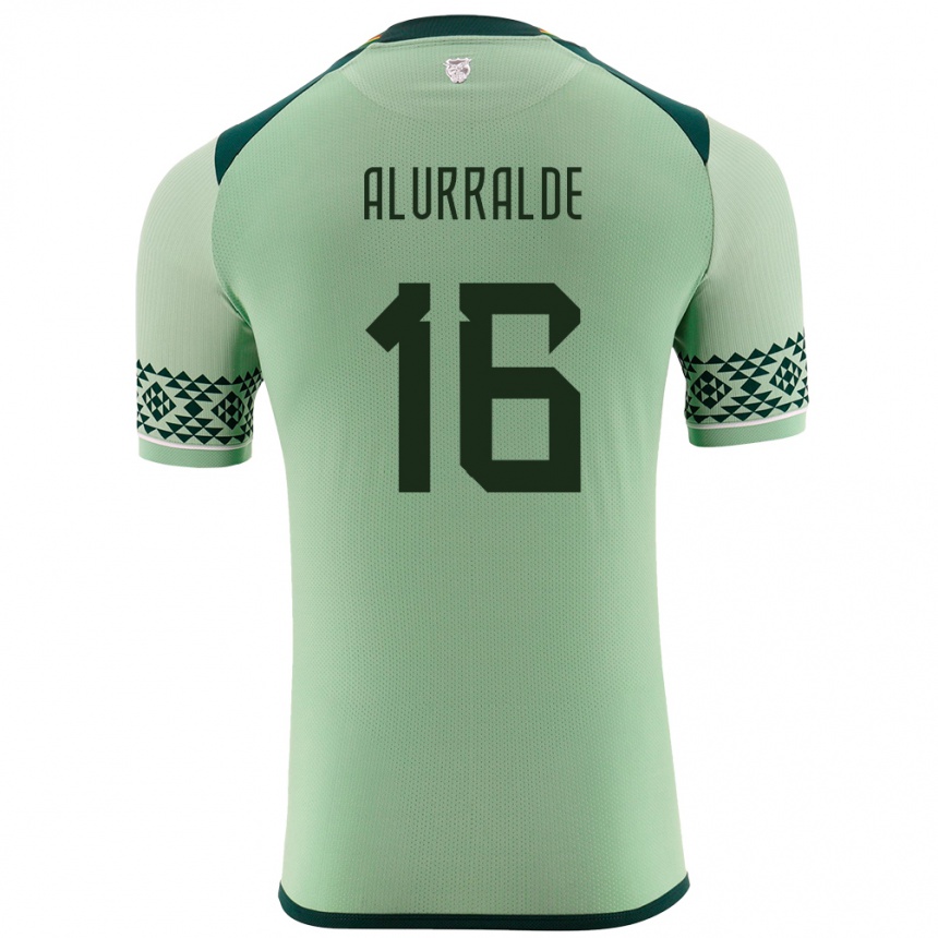 Niño Fútbol Camiseta Bolivia Samantha Alurralde #16 Verde Claro 1ª Equipación 24-26