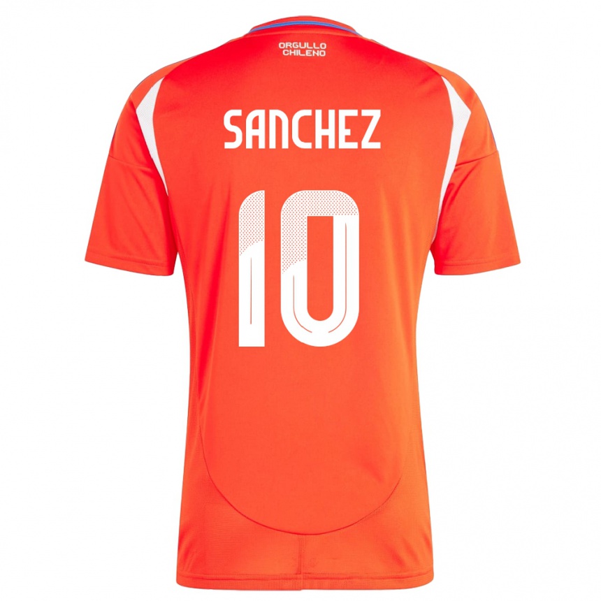 Niño Fútbol Camiseta Chile Alexis Sánchez #10 Rojo 1ª Equipación 24-26