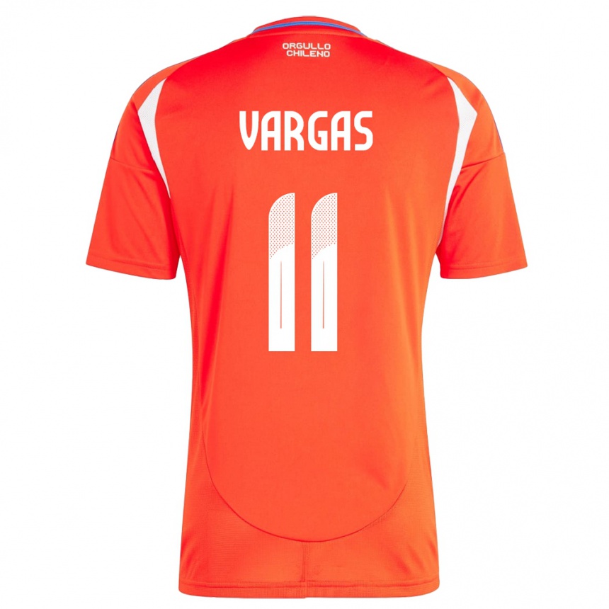 Niño Fútbol Camiseta Chile Eduardo Vargas #11 Rojo 1ª Equipación 24-26