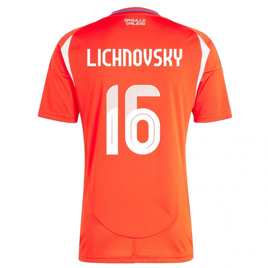 Niño Fútbol Camiseta Chile Igor Lichnovsky #16 Rojo 1ª Equipación 24-26