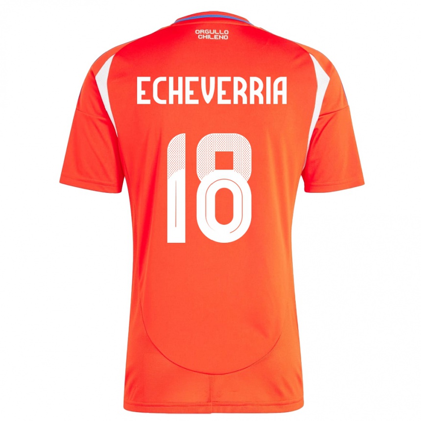 Niño Fútbol Camiseta Chile Rodrigo Echeverría #18 Rojo 1ª Equipación 24-26