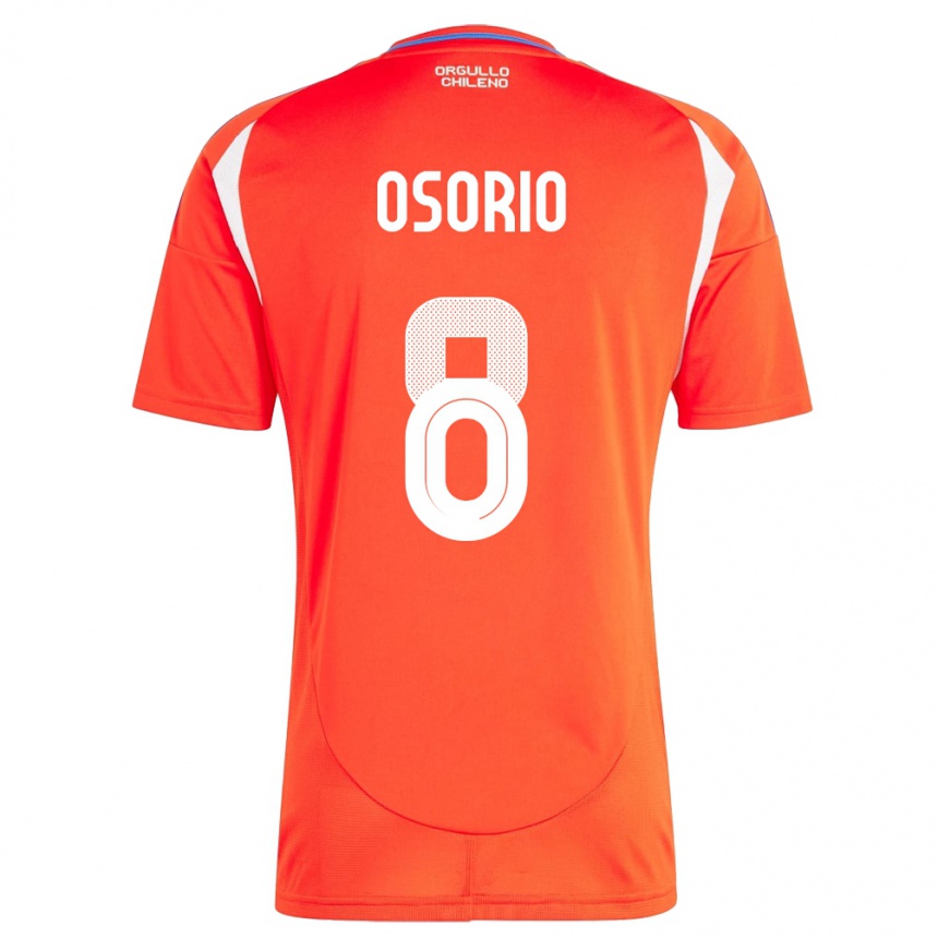 Niño Fútbol Camiseta Chile Darío Osorio #8 Rojo 1ª Equipación 24-26