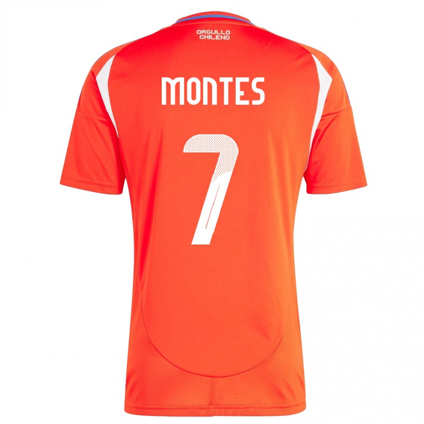 Niño Fútbol Camiseta Chile Clemente Montes #7 Rojo 1ª Equipación 24-26