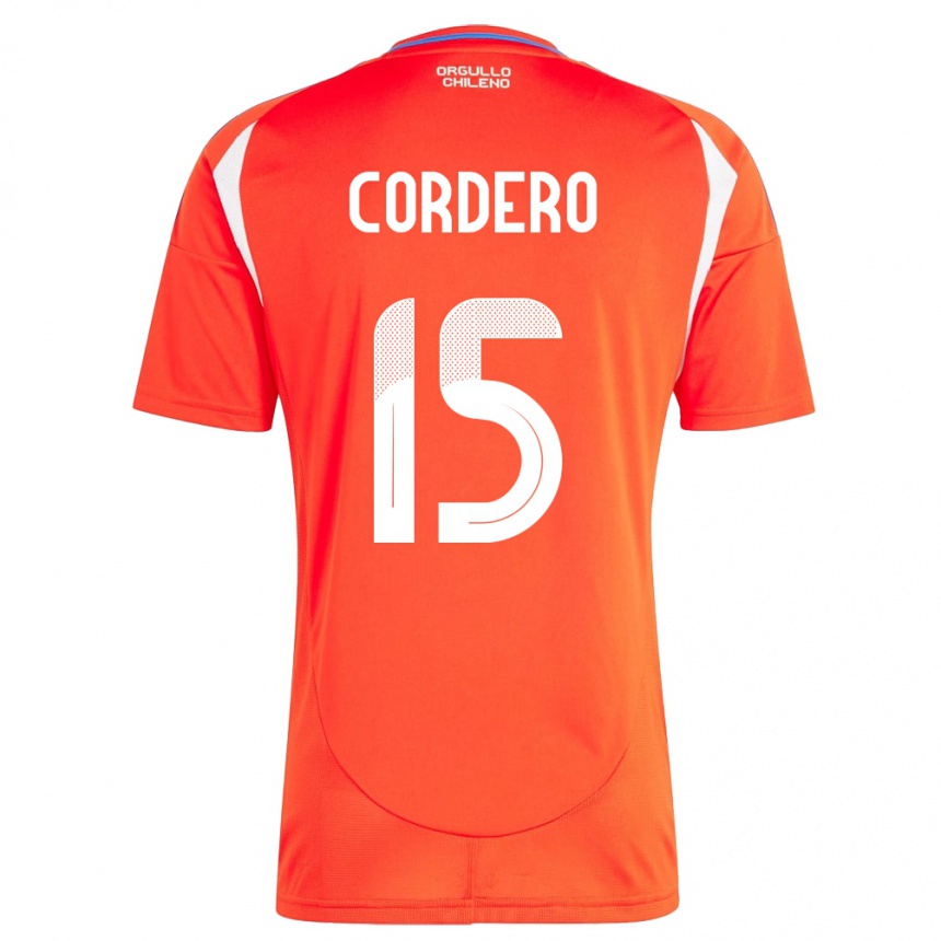 Niño Fútbol Camiseta Chile Renato Cordero #15 Rojo 1ª Equipación 24-26