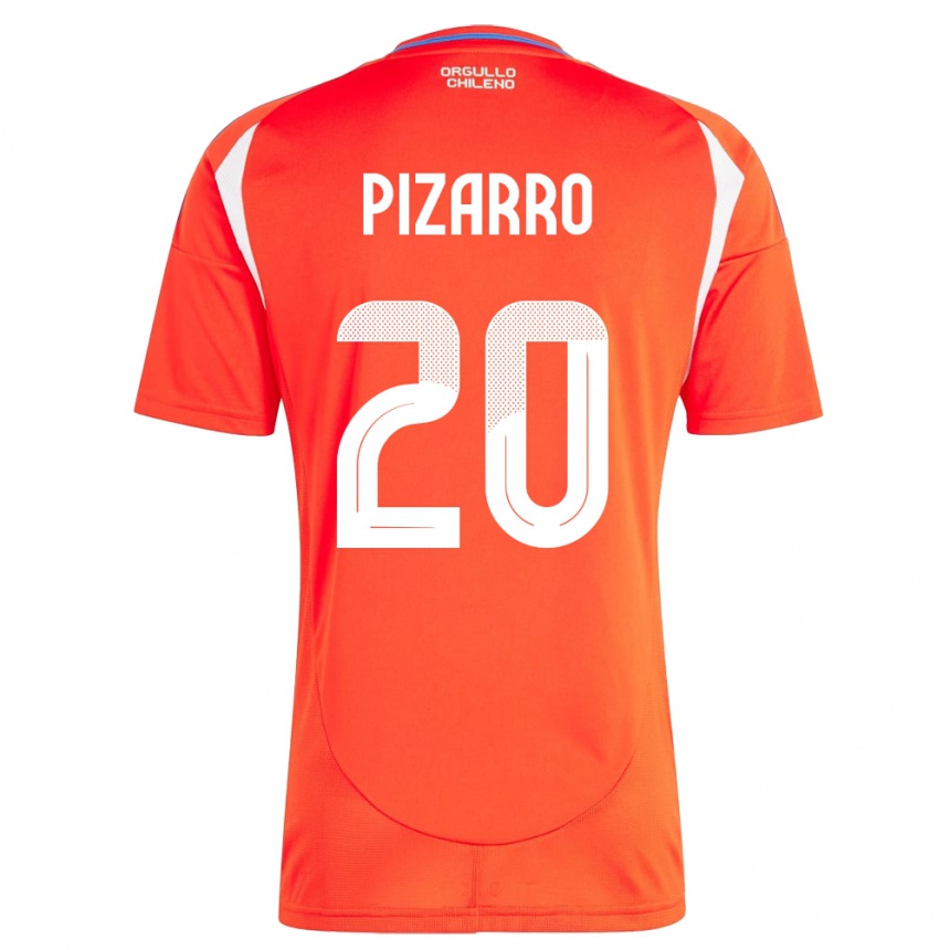 Niño Fútbol Camiseta Chile Damián Pizarro #20 Rojo 1ª Equipación 24-26