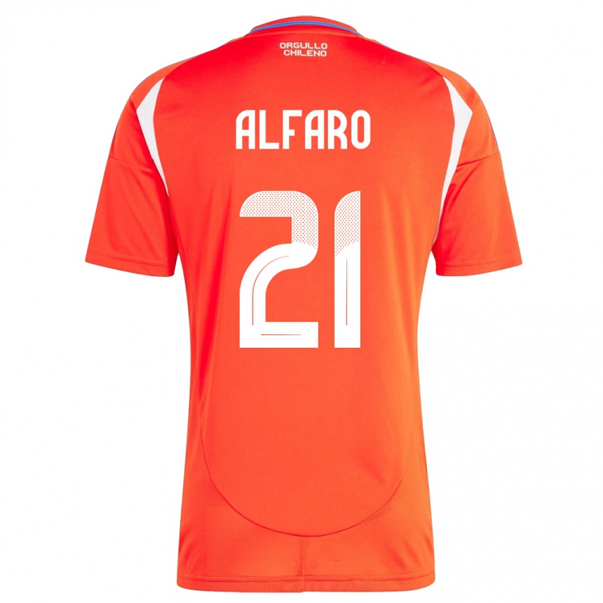 Niño Fútbol Camiseta Chile Julián Alfaro #21 Rojo 1ª Equipación 24-26