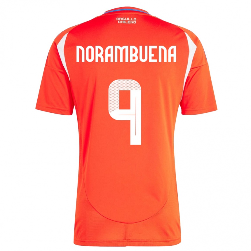 Niño Fútbol Camiseta Chile Gabriel Norambuena #9 Rojo 1ª Equipación 24-26