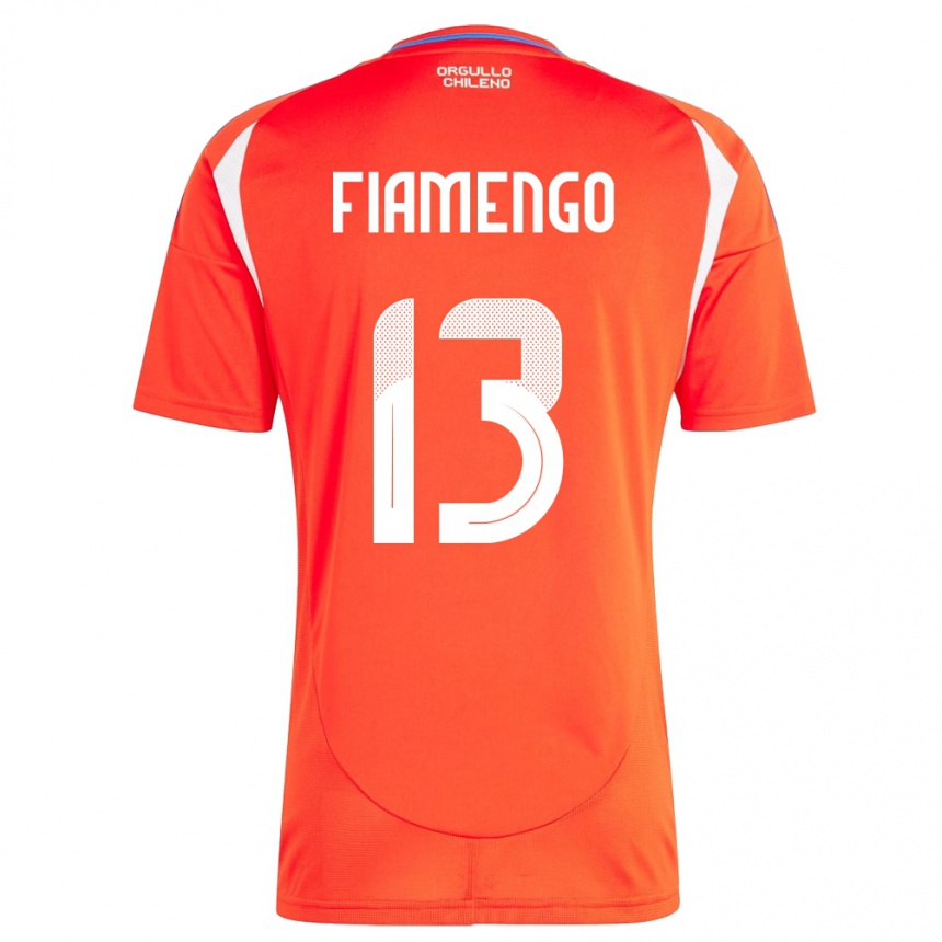 Niño Fútbol Camiseta Chile Darko Fiamengo #13 Rojo 1ª Equipación 24-26