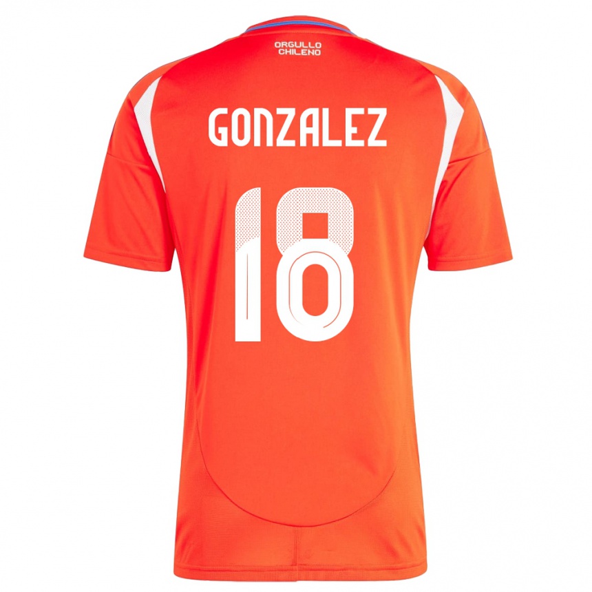 Niño Fútbol Camiseta Chile Bryan González #18 Rojo 1ª Equipación 24-26